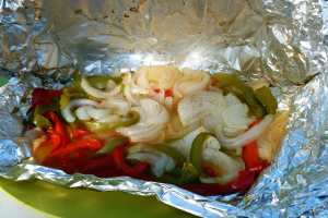 Cooked Peppers and Onions