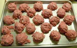 Meatballs before cooking
